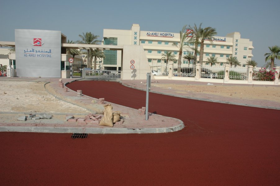 Qatar rood asfalt